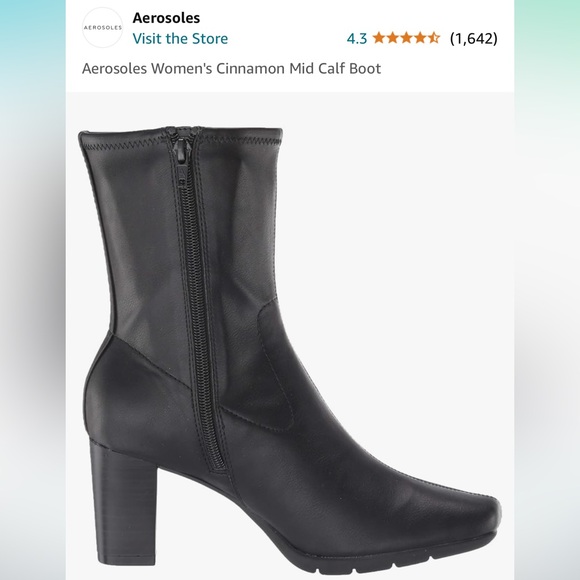 Aerosoles Women's Cinnamon Mid Calf Boot, size 8, black, only worn once or twice - Picture 1 of 7